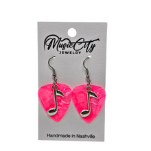 Load image into Gallery viewer, Guitar Pick Earrings β Choose Your Color β Handmade Nashville Music City Jewelry β Music Note
