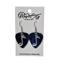 Load image into Gallery viewer, Guitar Pick Earrings β Choose Your Color β Handmade Nashville Music City Jewelry β Music Note