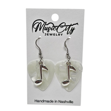 Load image into Gallery viewer, Guitar Pick Earrings β Choose Your Color β Handmade Nashville Music City Jewelry β Music Note