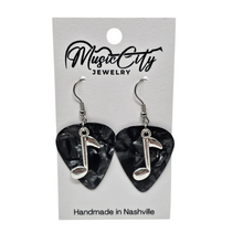 Load image into Gallery viewer, Guitar Pick Earrings β Choose Your Color β Handmade Nashville Music City Jewelry β Music Note