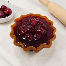 Load image into Gallery viewer, Cherry Pie Candle – 3” Dessert Candle, Cherry Pie Scented, Handmade Food Candle in Tin, 12 Hour Burn