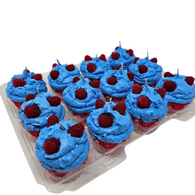 Load image into Gallery viewer, 12 Pack Scented Cupcake Candles - Blue Raspberry