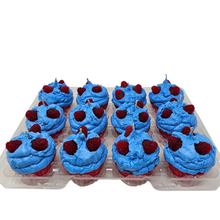 Load image into Gallery viewer, 12 Pack Scented Cupcake Candles - Blue Raspberry