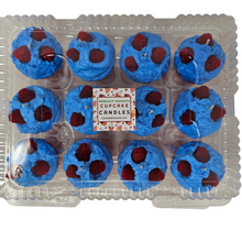 Load image into Gallery viewer, 12 Pack Scented Cupcake Candles - Blue Raspberry