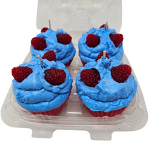 Load image into Gallery viewer, 4 Pack Scented Cupcake Candles - Blue Raspberry