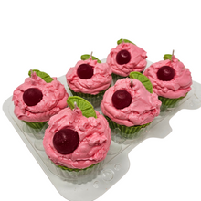 Load image into Gallery viewer, 6 Pack Scented Cupcake Candles - Cherry Limeade