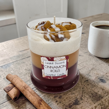 Load image into Gallery viewer, Cinnamon Bun Roll Scented Candle – 3-Layer Dessert Candle (9 oz)