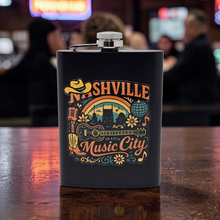 Load image into Gallery viewer, 8 oz Hip Flask - Retro Nashville 70's Disco Style