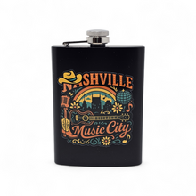 Load image into Gallery viewer, 8 oz Hip Flask - Retro Nashville 70's Disco Style