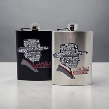 Load image into Gallery viewer, I’m Your Huckleberry 8 oz Hip Flask – Western Cowboy Gift – Funny Flask