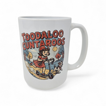 Load image into Gallery viewer, Toodaloo Cuntaroos Mug – Funny Retro Girl Scooter Coffee Mug – Edgy Humor 15 oz Ceramic Mug – Dishwasher Safe
