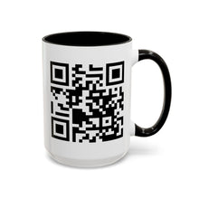 Load image into Gallery viewer, Funny QR Code Mug – Secret Message “Fuck Off” – Hidden Message Coffee Mug, 15 oz Ceramic, Double-Sided Print