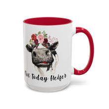 Load image into Gallery viewer, Funny Cow Mug – “Not Today Heifer” – Cute Cow with Flower Crown Coffee Mug, 15 oz Ceramic, Double-Sided Print