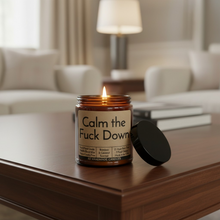 Load image into Gallery viewer, Funny Saying Scented Candle Jar - Calm the Fuck Down