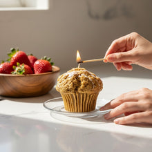 Load image into Gallery viewer, Strawberry Muffin Candle – Realistic Dessert Candle – Blueberry Scented Candle – Bakery Candle Gift (Copy)