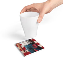 Load image into Gallery viewer, Born in the USA Album Inspired Coaster – Vintage Americana Music Style Ceramic Coaster – Glossy Drink Coaster with Cork Back