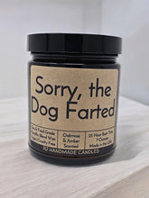 Load image into Gallery viewer, Funny Saying Scented Candle Jar - Sorry, the Dog Farted