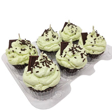 Load image into Gallery viewer, 6 Pack - Scented Chocolate Mint Cupcake Candles