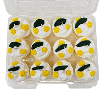 Load image into Gallery viewer, 12 Pack - Scented Yellow Floral Decorated Cupcake Candles