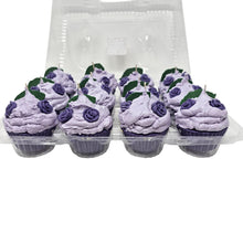 Load image into Gallery viewer, 12 Pack - Scented Purple Flower Cupcake Candles
