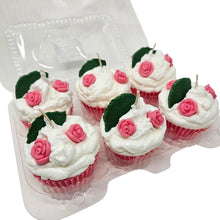 Load image into Gallery viewer, 6 Pack - Scented Pink Floral Cupcake Candles