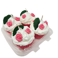 Load image into Gallery viewer, 4 Pack - Scented Pink Floral Cupcake Candles