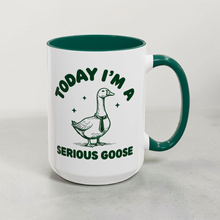 Load image into Gallery viewer, Funny Goose Mug – “Today I Am a Serious Goose” – Goose with Tie Coffee Mug, 15 oz Ceramic, Double-Sided Print