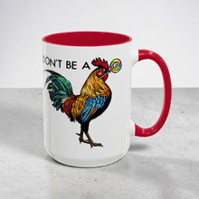 Load image into Gallery viewer, Funny Rooster Mug – “Don’t Be a Cock Sucker” – Sarcastic Chicken Coffee Mug, 15 oz Ceramic, Double-Sided Print