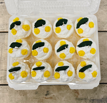 Load image into Gallery viewer, 12 Pack - Scented Yellow Floral Decorated Cupcake Candles
