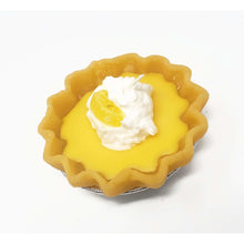 Load image into Gallery viewer, Lemon Pie Candle – 3” Dessert Candle, Lemon Pie Scented, Handmade Food Candle in Tin, 12 Hour Burn