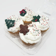 Load image into Gallery viewer, Set of 4 Christmas Cupcake Candles