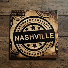 Load image into Gallery viewer, Ceramic Coaster - Nashville Brown Stamp

