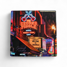 Load image into Gallery viewer, Ceramic Coaster  - Nashville Landmark - Broadway - 2nd Fiddle Layla
