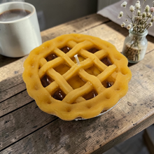 Load image into Gallery viewer, Apple Pie Candle 3 Inch – Realistic Lattice Top Dessert Candle – Apple Pie Scented Candle in Tin

