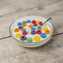 Load image into Gallery viewer, Fruity Rings Cereal Bowl Scented Candle – 10 oz, 3 Wicks, Handmade in the USA
