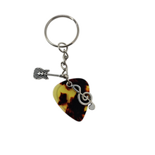 Load image into Gallery viewer, Guitar Pick Key Chain - Choose your Pick and 2 Charms
