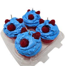 Load image into Gallery viewer, 4 Pack Scented Cupcake Candles - Blue Raspberry
