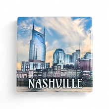 Load image into Gallery viewer, Ceramic Coaster Nashville Blue Batman &amp; Clouds
