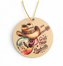 Load image into Gallery viewer, Double Sided Wooden Ornnament - Nashville Girls Trip
