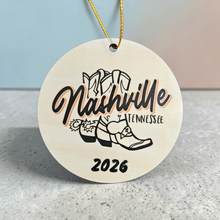Load image into Gallery viewer, Double Sided Wooden Ornnament - Nashville Boots
