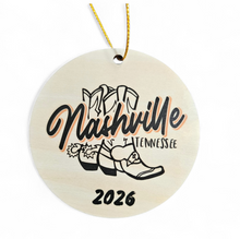 Load image into Gallery viewer, Double Sided Wooden Ornnament - Nashville Boots
