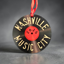 Load image into Gallery viewer, Double Sided Wooden Ornnament - Nashville Music City Album
