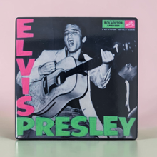 Load image into Gallery viewer, Elvis Presley Album Cover Inspired Ceramic Coaster, Vintage Rock n Roll Coaster, Retro Music Decor, Rockabilly Gift, Glossy Tile Coaster with Cork Back
