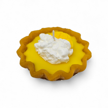 Load image into Gallery viewer, Lemon Pie Candle – 3” Dessert Candle, Lemon Pie Scented, Handmade Food Candle in Tin, 12 Hour Burn
