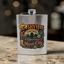Load image into Gallery viewer, 8 oz Hip Flask - Retro Nashville 70's Disco Style
