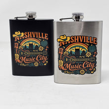 Load image into Gallery viewer, 8 oz Hip Flask - Retro Nashville 70's Disco Style
