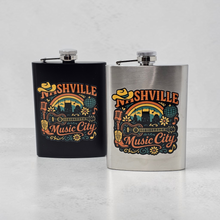 Load image into Gallery viewer, 8 oz Hip Flask - Retro Nashville 70's Disco Style
