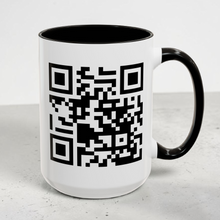 Load image into Gallery viewer, Funny QR Code Mug – Secret Message “Fuck Off” – Hidden Message Coffee Mug, 15 oz Ceramic, Double-Sided Print
