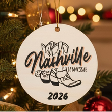 Load image into Gallery viewer, Double Sided Wooden Ornnament - Nashville Boots
