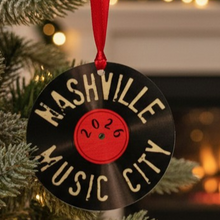 Load image into Gallery viewer, Double Sided Wooden Ornnament - Nashville Music City Album

